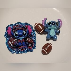 Sti Buffalo Acrylic Football Flatback Focal Bead 4 pc Crafts Badge‎ Keychain